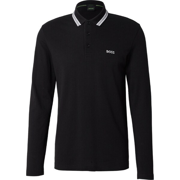 BOSS Tričko Plisy čierna / biela 61134272