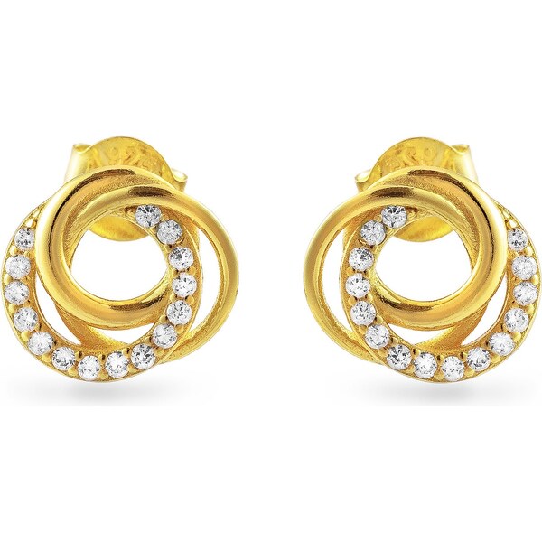 AGAIN Jewelry Pozlátené náušnice s kubickými zirkónmi AJNS0069 66649810