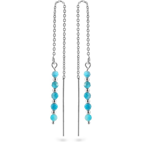 AGAIN Jewelry Strieborné retiazkové náušnice s apatitom AJKNS001 66649814