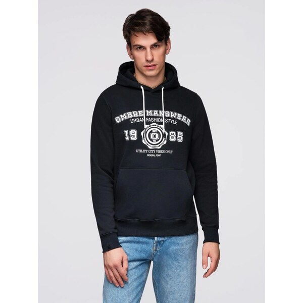 Ombre Clothing Čierna študentská mikina B1714 66651797