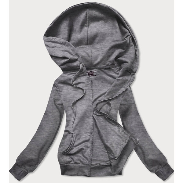 J.STYLE Tmavosivá tenká mikina s kapucňou (W08-5) 67260384