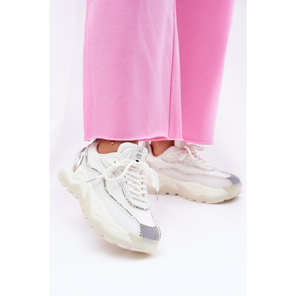 Damskie Sportowe Buty Cross Jeans II2R4017C Białe 66658030