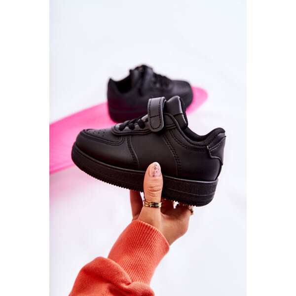 Boto Dziecięce Buty Sportowe Na Rzepy Czarne Elike 66658276