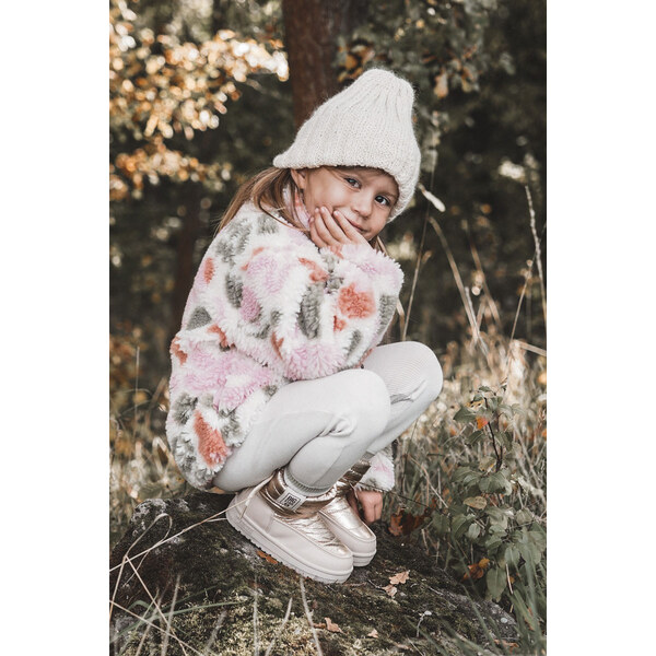 Big Star Shoes Dziecięce Śniegowce Big Star KK374221 Beżowo-Złote 66658409