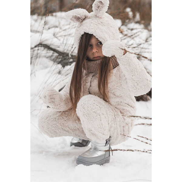 Big Star Shoes Dziecięce Śniegowce Big Star KK374218 Szaro-Srebrne 66658411