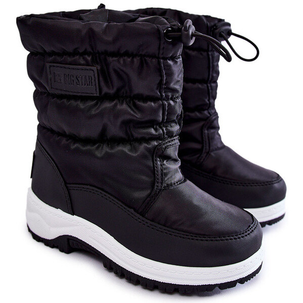 Big Star Shoes Dziecięce Śniegowce Na Suwak Big Star KK374235 Czarne 66658513