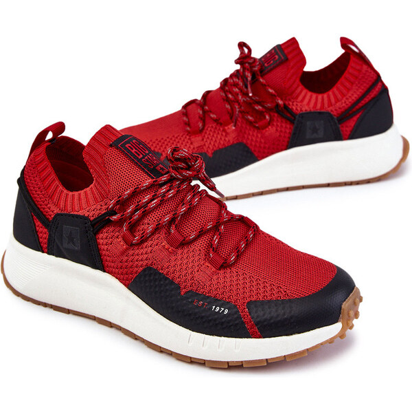 Big Star Shoes Męskie Buty Sportowe Big Star KK174013 Czerwone 66658522