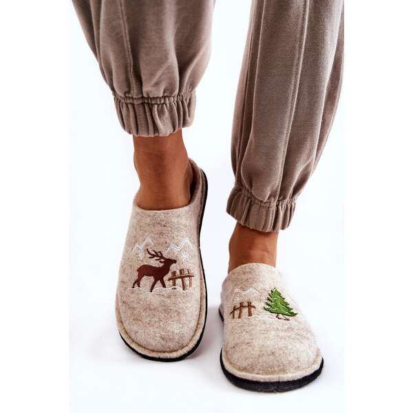 Big Star Shoes Domowe Papcie Big Star KK276016 Beżowe 66658559