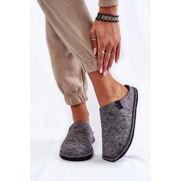 Big Star Shoes Klasyczne Damskie Papcie Big Star KK276014 Szare 66658562