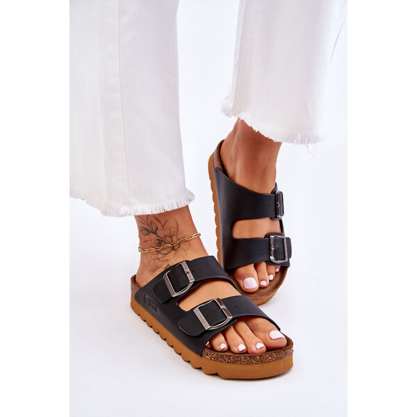 Big Star Shoes Klasyczne Damskie Klapki Big Star LL274477 Czarne 66658726