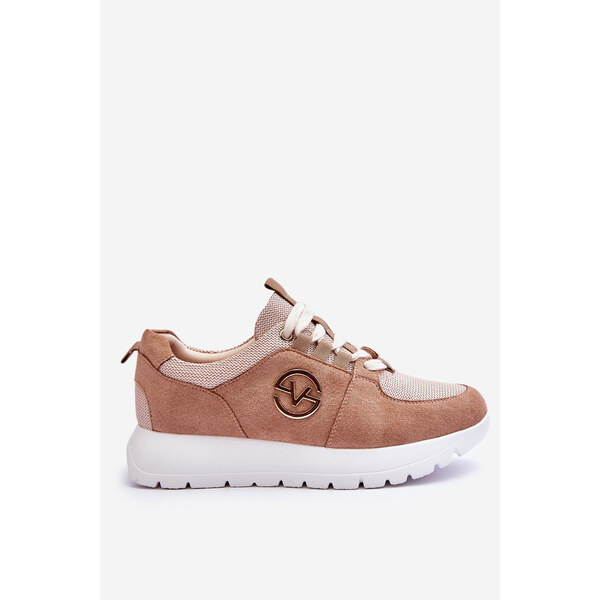 VINCEZA Damskie Buty Sportowe Na Platformie Beżowe Aisha 66658770