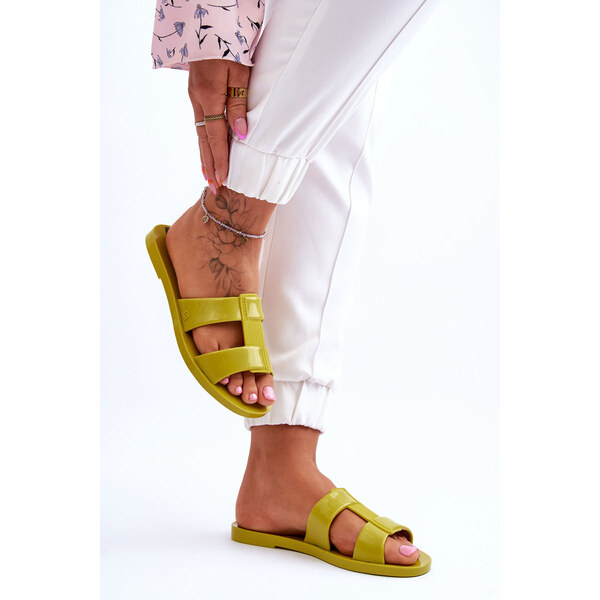 Modne Wegańskie Klapki ZAXY JJ285261 Zielone 66658827