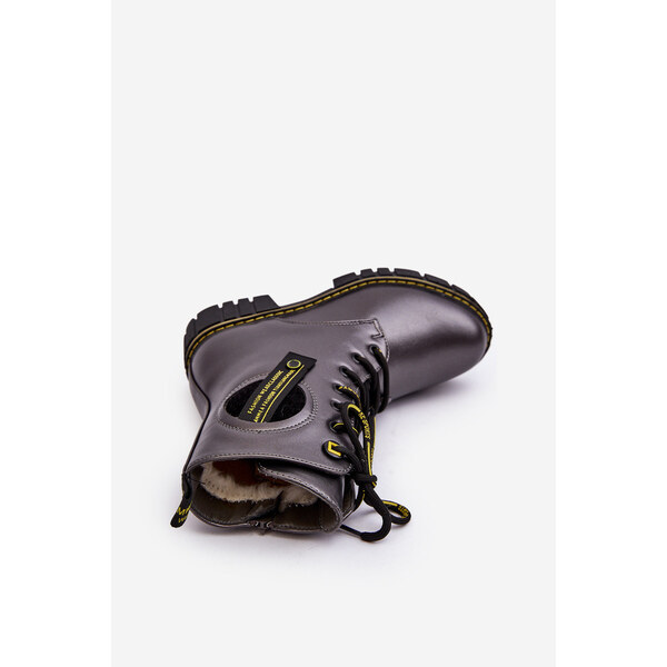 EVENTO Dziecięce Ocieplane Botki Trapery Szare Iomare 66659166