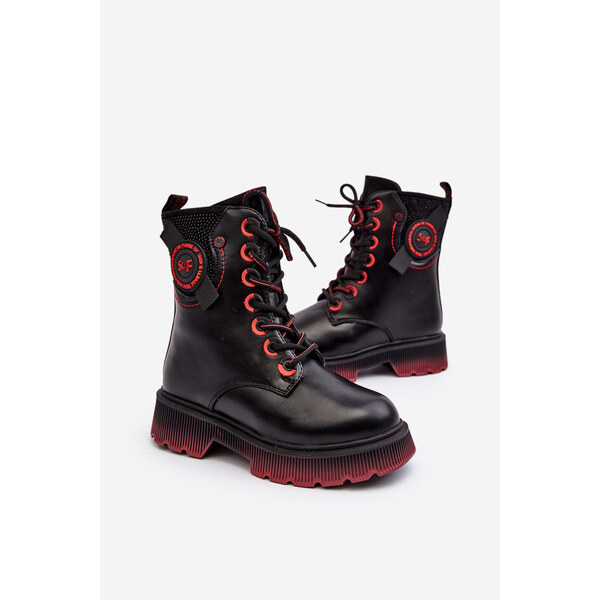 EVENTO Dziecięce Ocieplane Trapery Botki Czarne Askya 66659167