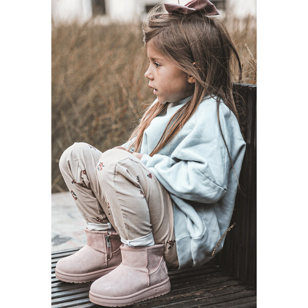 Big Star Shoes Dziecięce Śniegowce Ocieplane Na Suwak Różowe Big Star 66659324