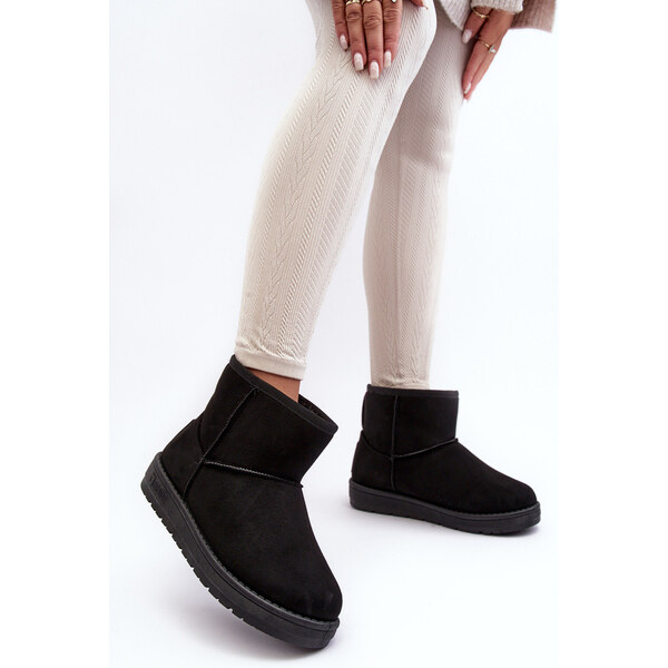 Big Star Shoes Damskie Śniegowce Ocieplane Futerkiem Czarne Big Star 66659319