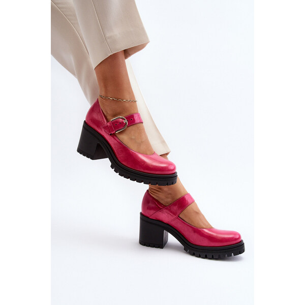 Zazoo 20166 Lakierowane Skórzane Czółenka Fuksja 66659761