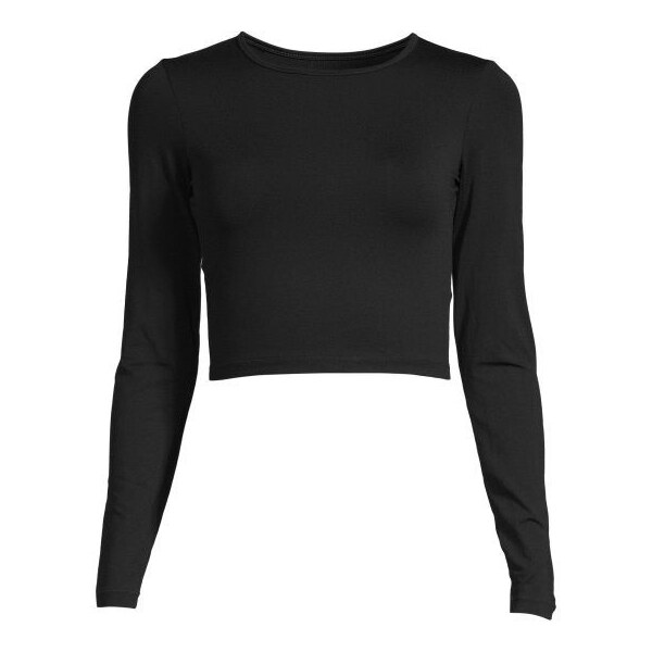 CASALL Crop Tričko s dlhým rukávom Black 66655571