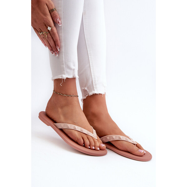 Płaskie Elastyczne Klapki Japonki Damskie ZAXY JJ285298 Różowe 66660414