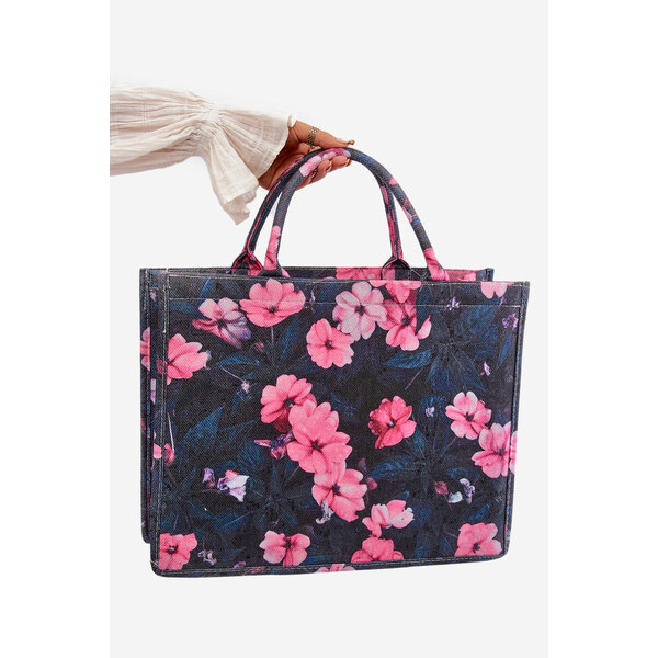 Boto Duża Torebka W Kwiaty Czarno-Różowa Mooch 66660430