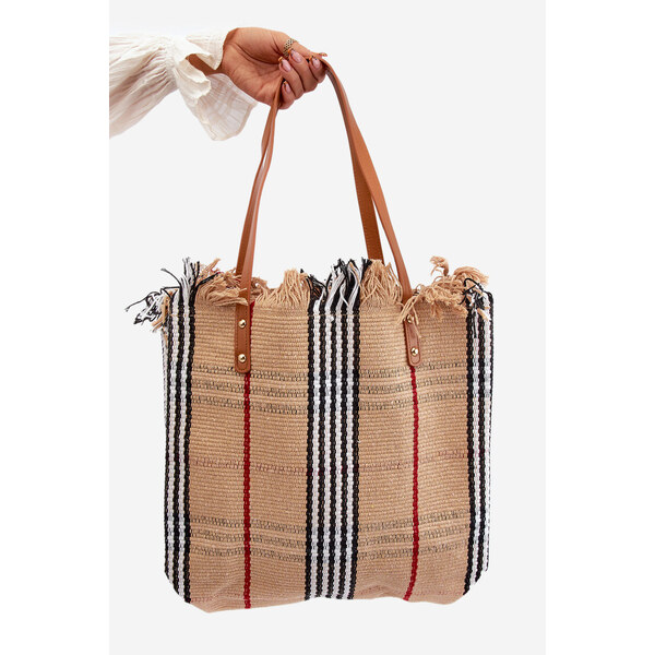 Boto Duża Pleciona Torba Na Plażę Brązowa Avonas 66660432