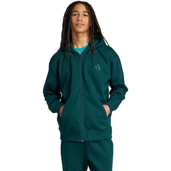 Pánska mikina adidas ALL SZN Fleece Full-Zip Sweatshirt green JX5101 66656550