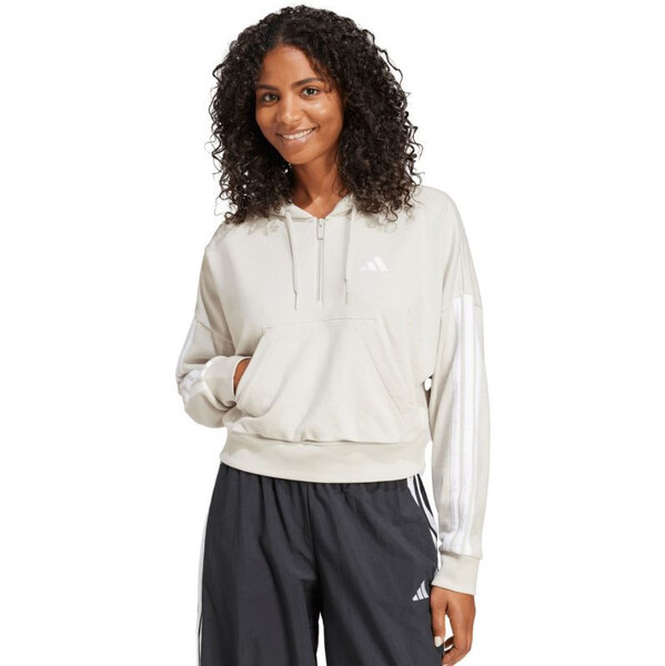Dámska mikina adidas Essentials French Terry Quarter-Zip Hoodie beige 66656563