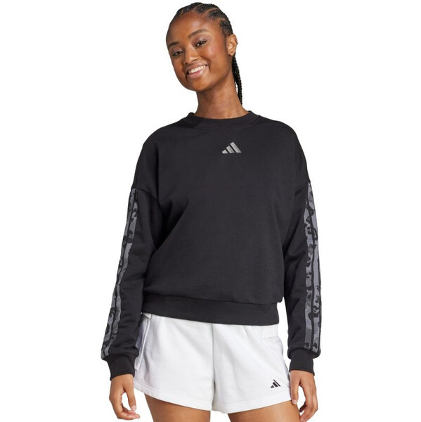 Dámska mikina adidas Animal Print 3-Stripes French Terry Sweatshirt 66656996