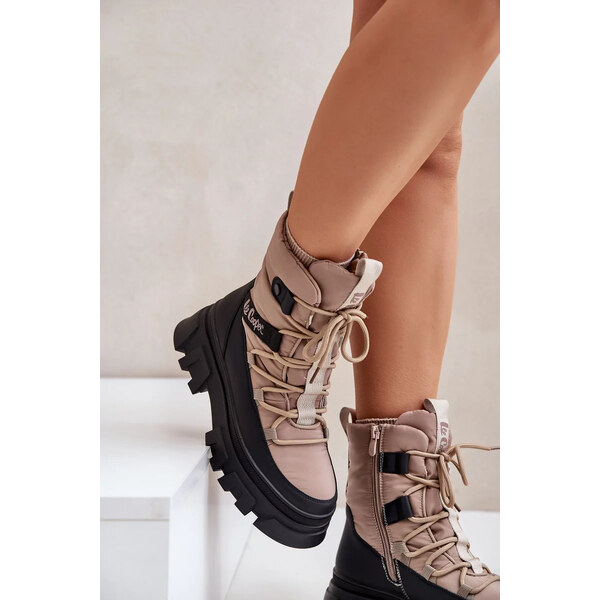 Kesi Dámske snehule Lee Cooper LCJ-24-47-3143 Beige Zippered 66657169