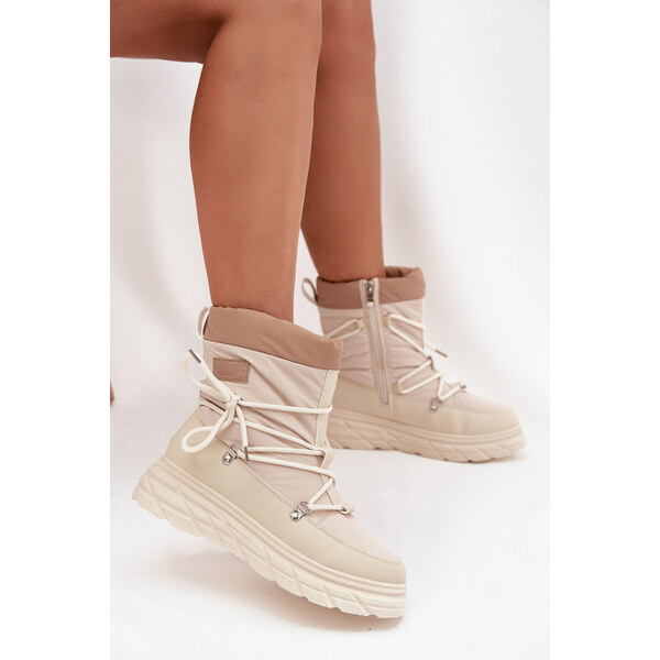 Kesi Dámske snežnice Lee Cooper so zipsom - béžové 66657801