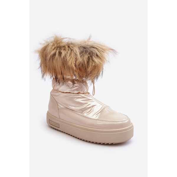 Big Star Shoes Damskie Śniegowce Z Futerkiem Beżowe Big Star MM274380 66659335