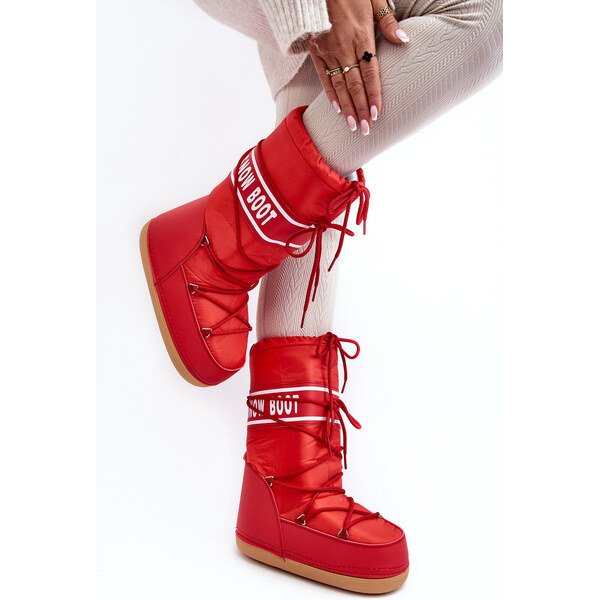 Boto Damskie Wysokie Śniegowce Czerwone Venila 66659345