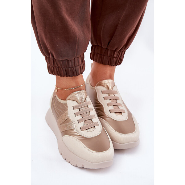Buty Sportowe Damskie Na Platformie Vinceza 58510 Złote 66661939