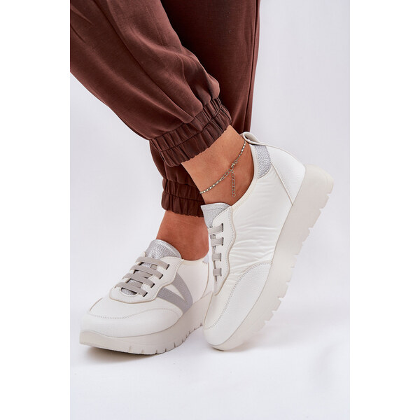 Buty Sportowe Damskie Na Platformie Vinceza 58510 Białe 66661938