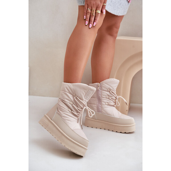 Big Star Shoes Śniegowce Na Platformie Na Zamek Big Star OO274885 66661363