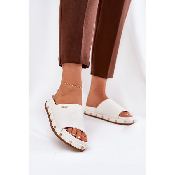 Big Star Shoes Klapki Damskie Na Platformie Z Ćwiekami Big Star 66662245