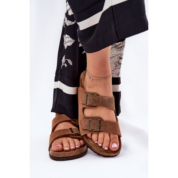 Big Star Shoes Zamszowe Klapki Damskie Z Klamrami Big Star RR274A394 66662390