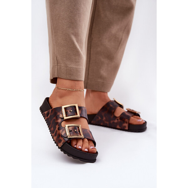 Pachnące Klapki Damskie Z Klamrami Panterka ZAXY RR285059 Brązowe 66662811