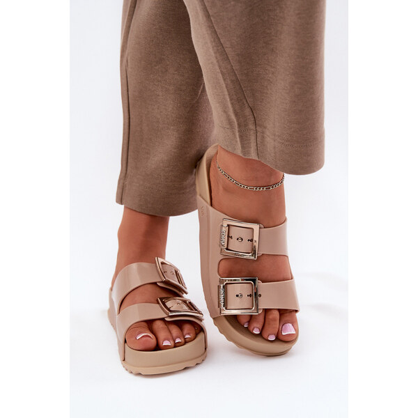 Damskie Klapki Gładkie Pachnące ZAXY NN285092 Beżowe 66662814