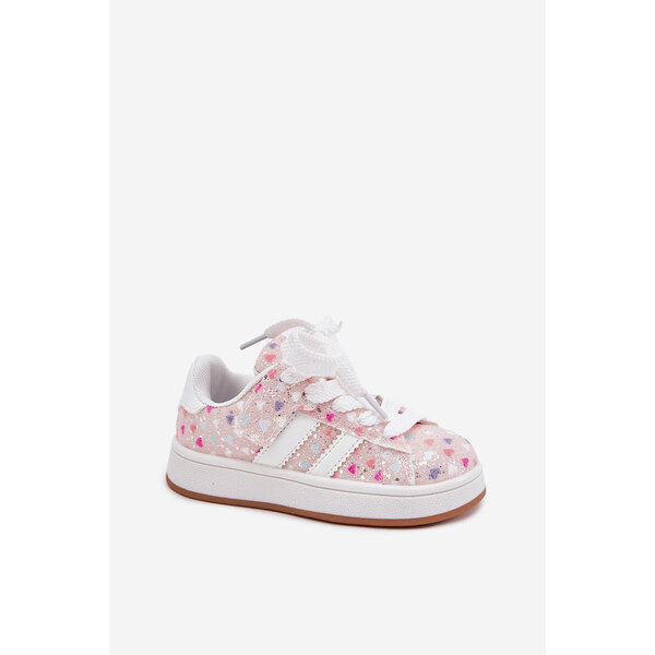 Boto Błyszczące Buty Sportowe Dziewczęce W Serca Różowe Tessina 66663220
