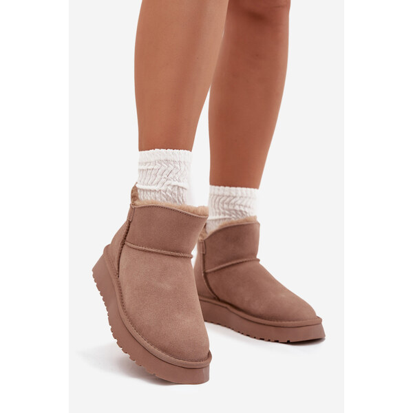 Kesi Dámske snehové topánky z prírodného semišu Vinceza - béžové 66884500