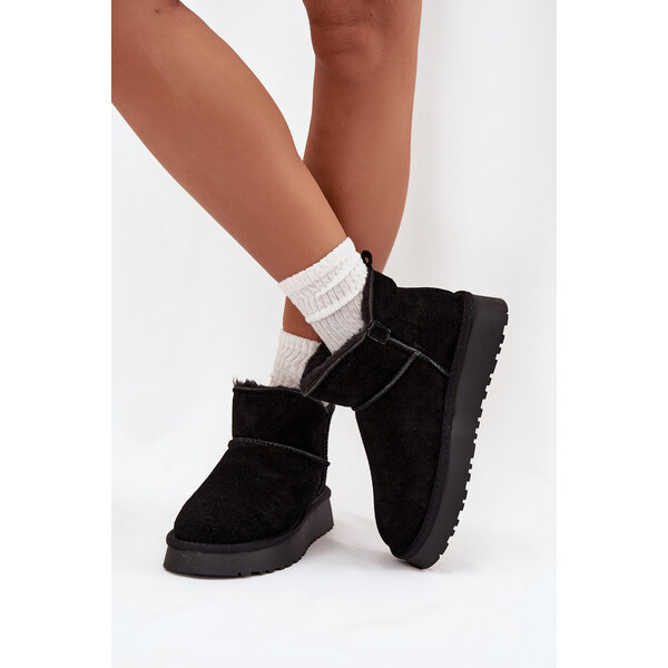 Kesi Snehové topánky z prírodného semišu Vinceza - čierne 66884501