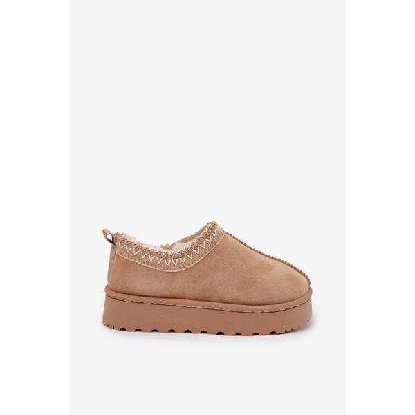 Kesi Detské snehové topánky s výšivkou Prina - béžové 67261690