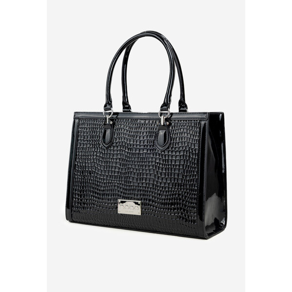 Lakierowana Torebka Z Tłoczonym Wzorem NOBO BAG6150-M20 Czarna 66664052