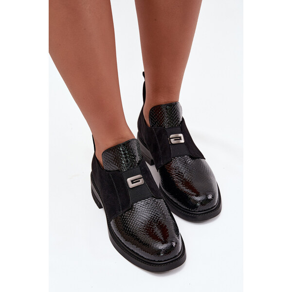 Kesi Dámske čižmy Vinceza - čierne, lakované, zateplené, s nízkym 66884187