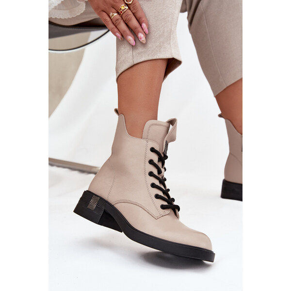 Kesi Dámske kožené členkové topánky na nízkom podpätku Vinceza - 66666118