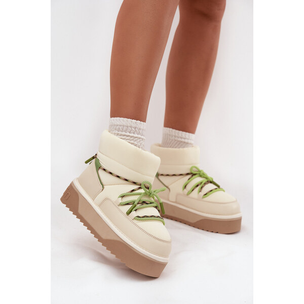 Śniegowce Na Platformie D.Franklin DFSH371015 Jasnobeżowe 66664310