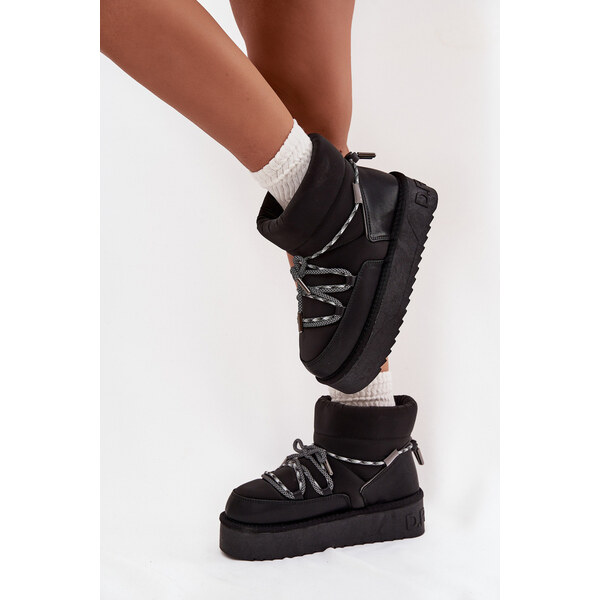 Kesi Dámske snežnice na platforme D.Franklin - čierne 66884507