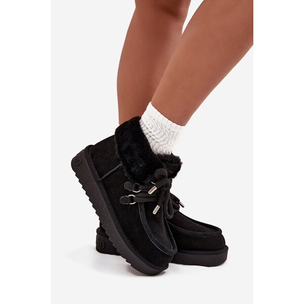 Kesi D.Franklin dámske snežnice z prírodného semišu - čierne 66884283