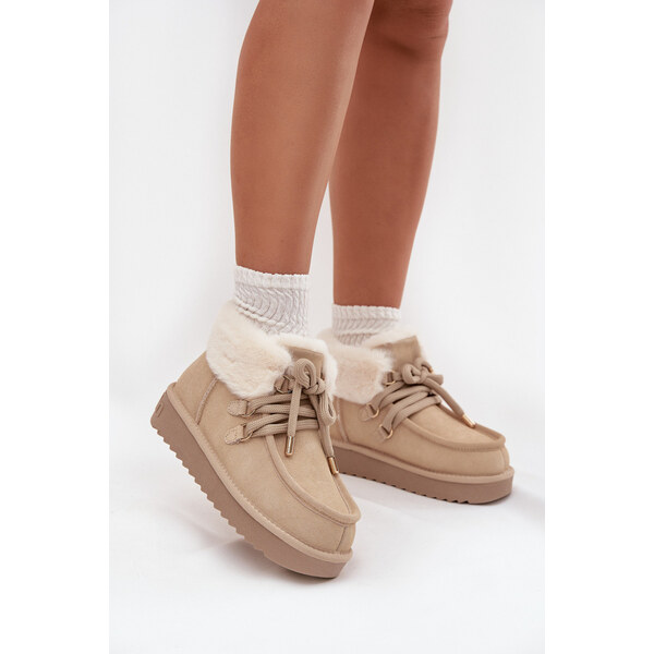 Śniegowce Damskie Z Naturalnego Zamszu D.Franklin DFSH375006 66664327